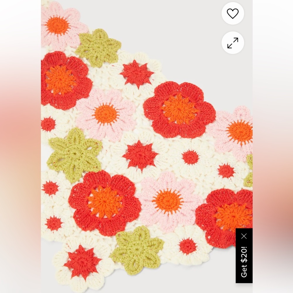 Floral Crochet Headscarf - Picture 2 of 5